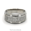 Men's 1/3cttw Pave Set Diamond Cluster Ring in 10k White Gold - Thumbnail 1