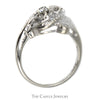 Antique Style Double Diamond Ring with Diamond Accents in 14k White Gold - Thumbnail 2