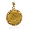 Liberty Coin Pendant with Rope Bezel in 14k Yellow Gold - Thumbnail 2