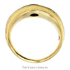 1/3cttw 5 Round Diamond Men's Band with Brush Textured Design in 10k Yellow Gold - Thumbnail 2