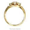 Three Stone Opal Ring with Beaded Accents in 14k Yellow Gold - Thumbnail 2