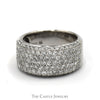 Wide 2cttw Round Diamond Cluster Band in 14k White Gold - Thumbnail 1