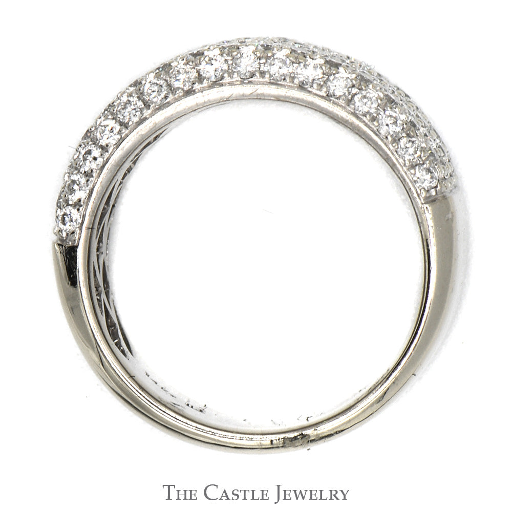 Wide 2cttw Round Diamond Cluster Band in 14k White Gold
