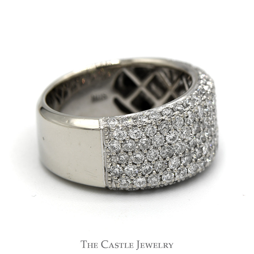 Wide 2cttw Round Diamond Cluster Band in 14k White Gold