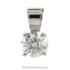 1ct Round Brilliant Cut Diamond Solitaire Pendant in 14k White Gold - Thumbnail 1