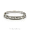 Round Brilliant Cut Diamond Wedding Band in 14k White Gold - Thumbnail 1