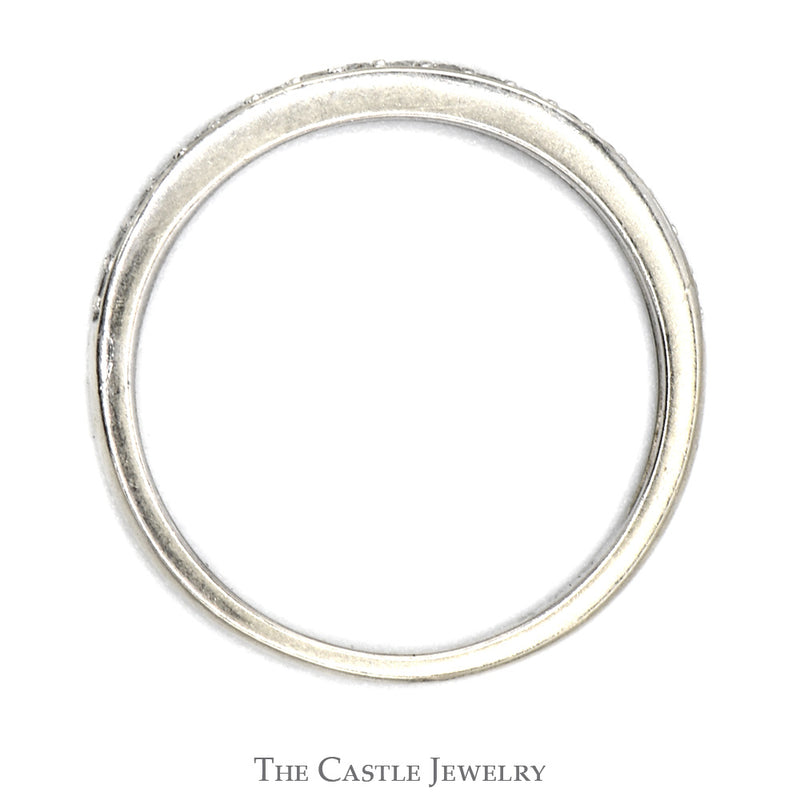 Round Brilliant Cut Diamond Wedding Band in 14k White Gold