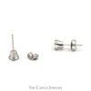 1/2cttw Round Brilliant Cut Diamond Stud Earrings in 14k White Gold Butterfly Pushbacks - Thumbnail 3