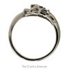 Bypass Designed Antique Style Diamond Ring in 14k White Gold - Thumbnail 2