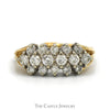 3 Row 3/4cttw Diamond Cluster Band in 14k Yellow Gold Arthritic Shank - Thumbnail 1