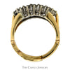 3 Row 3/4cttw Diamond Cluster Band in 14k Yellow Gold Arthritic Shank - Thumbnail 2