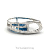 Pear Cut Blue Topaz Pendant with Nick Set Diamond Accents in 14k White Gold - Thumbnail 3