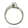 Diamond Engagement Ring .75CTTW With .25CT Round Brilliant Cut With Bypass Channel-Set Mount In 14KT White Gold - Thumbnail 2