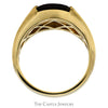 Cushion Cut Garnet Ring with Illusion Set Diamond Accents in 10k Yellow Gold - Thumbnail 2