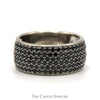 Men's Wide (10.25mm) 1.75cttw Black Diamond Cluster Band in 14k White Gold - Thumbnail 1