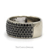 Men's Wide (10.25mm) 1.75cttw Black Diamond Cluster Band in 14k White Gold - Thumbnail 3