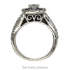 RBC Diamond Bridal Set with Sapphire Halo & Mounting in 14K WG - Thumbnail 2