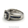 RBC Diamond Bridal Set with Sapphire Halo & Mounting in 14K WG - Thumbnail 3