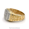 Gents 1/4cttw Diamond Cluster with Nugget Design Sides in 14K YG - Thumbnail 3
