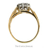 1/2cttw Marquise Shaped 9 Diamond Cluster Ring with Open Filigree Sides in 10k Yellow Gold - Thumbnail 2