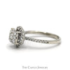 1/2cttw Round Diamond Cluster Engagement Ring with Diamond Accented Sides & Halo in 10k White Gold - Thumbnail 3