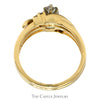 Marquise Cut Diamond Bridal Set with Diamond Accents and Soldered Band in 14k Yellow Gold - Thumbnail 2