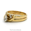 Marquise Cut Diamond Bridal Set with Diamond Accents and Soldered Band in 14k Yellow Gold - Thumbnail 3