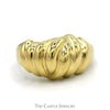 Swirled Grooved Dome Ring in 14k Yellow Gold - Thumbnail 1