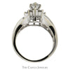 Marquise Cut Diamond Solitaire with Diamond Halo and Baguette Diamond Accented Sides in 14k White Gold - Thumbnail 2