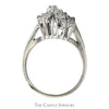Free Form 1/2cttw Diamond Flower Cluster Ring in 14k White Gold - Thumbnail 2
