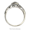 Diamond Bridal Set .75CTTW With .13CT Round Brilliant Cut Diamond With Halo And Diamond Sides In 14KT White Gold - Thumbnail 2