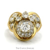 1.25cttw Freeform Vintage Inspired Diamond Cluster Ring in 14k Yellow Gold - Thumbnail 1