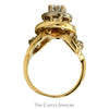 1.25cttw Freeform Vintage Inspired Diamond Cluster Ring in 14k Yellow Gold - Thumbnail 2