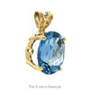 Oval Blue Topaz Pendant in 14k Yellow Gold - Thumbnail 2