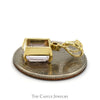 Emerald Cut Morganite Pendant with Diamond Accent in 14k Yellow Gold - Thumbnail 3