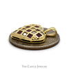 Heart Shaped Ruby and Diamond Cluster Pendant in 14k Yellow Gold - Thumbnail 3