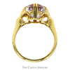 Oval Cut Morganite Ring in 14k Yellow Gold Floral Designed Vintage Setting - Thumbnail 2