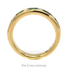 Alternating Round Diamond and Emerald Wedding Band in 14k Yellow Gold - Thumbnail 2