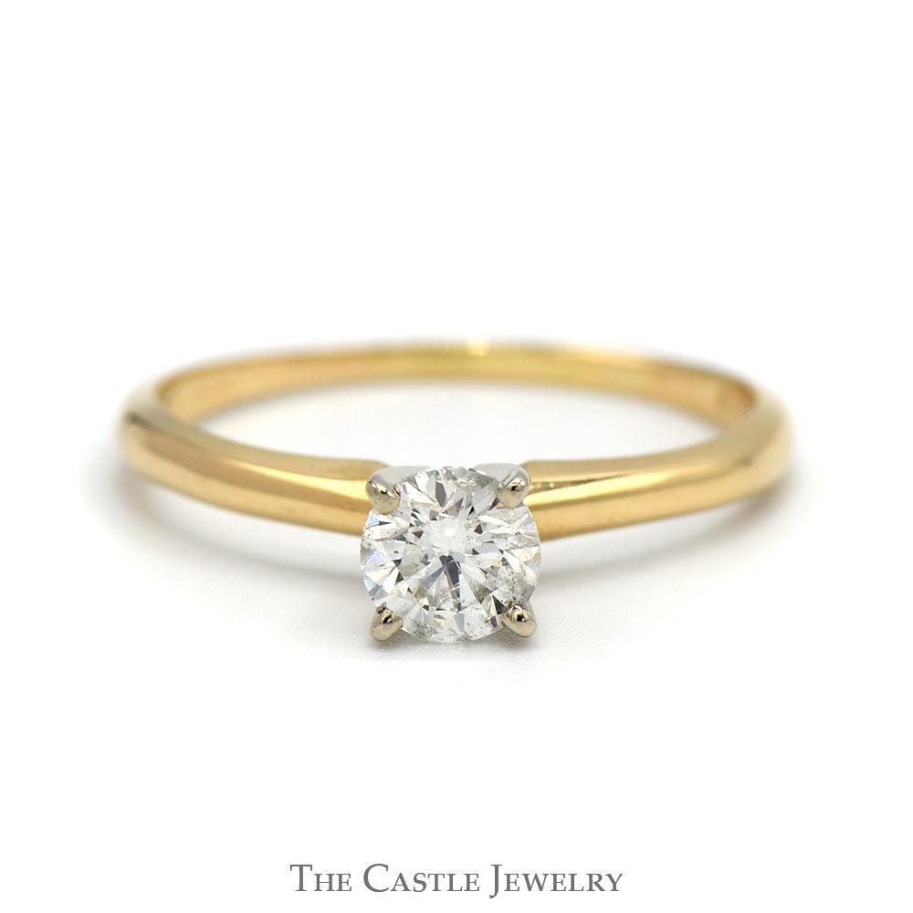 .59ct Round Diamond Solitaire Engagement Ring in 14k Yellow Gold