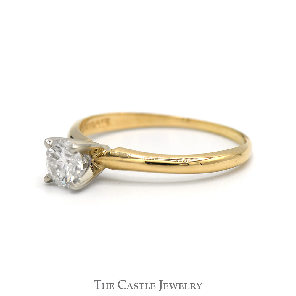 .59ct Round Diamond Solitaire Engagement Ring in 14k Yellow Gold