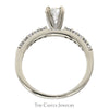 Round Diamond Engagement Ring with Diamond Accented Sides in 14k White Gold - Thumbnail 2