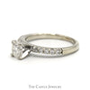 Round Diamond Engagement Ring with Diamond Accented Sides in 14k White Gold - Thumbnail 3