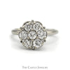 .85cttw 7 Round Diamond Cluster Ring in 14k White Gold - Thumbnail 1