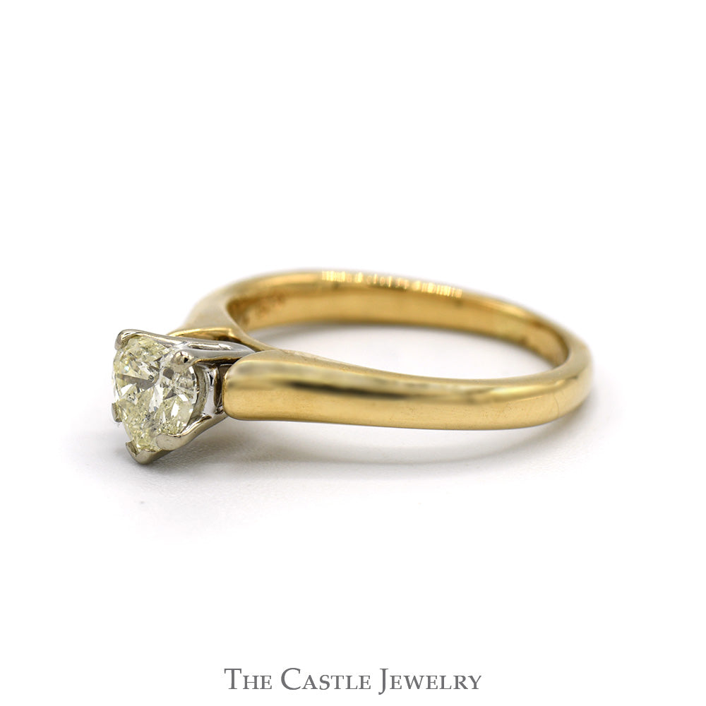 1/2ct Heart Cut Diamond Solitaire Engagement Ring in 14k Yellow Gold