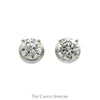 1cttw Round Diamond Stud Earrings in 18k White Gold Screw Back Posts - Thumbnail 1