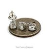 1cttw Round Diamond Stud Earrings in 18k White Gold Screw Back Posts - Thumbnail 3