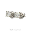 1cttw Round Diamond Stud Earrings in 18k White Gold Screw Back Posts - Thumbnail 2