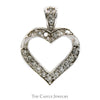 Open Heart Shaped 1/4cttw Diamond Pendant in 10k White Gold - Thumbnail 1
