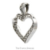 Open Heart Shaped 1/4cttw Diamond Pendant in 10k White Gold - Thumbnail 2