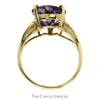 Heart Shaped Amethyst Solitaire Ring in 10k Yellow Gold Tapered Setting - Thumbnail 2